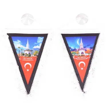Kemer Themed Custom Printed Triangular Pennant 10X15Cm - 2