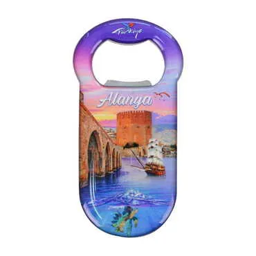 Toptan Alanya Temalı Myros Metal Klasik Açacak Magnet 90x45 mm - 4