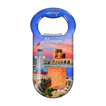 Toptan Alanya Temalı Myros Metal Klasik Açacak Magnet 90x45 mm - 5