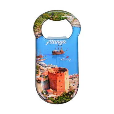 Toptan Alanya Temalı Myros Metal Klasik Açacak Magnet 90x45 mm - 8
