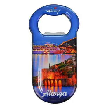Toptan Alanya Temalı Myros Metal Klasik Açacak Magnet 90x45 mm - 9