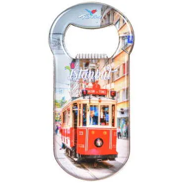Toptan İstanbul Temalı Myros Metal Klasik Açacak Magnet 90x45 mm - 5