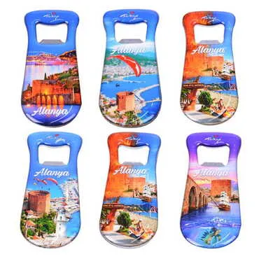 Alanya Themed Customizable Metal Magnetic Bottle Opener 95x42 mm - 3