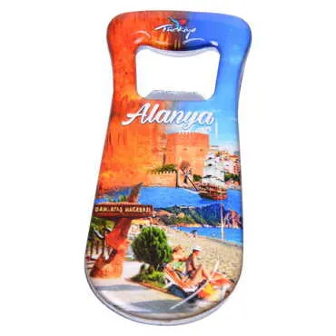 Alanya Themed Customizable Metal Magnetic Bottle Opener 95x42 mm - 9