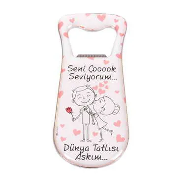 Toptan Sevgiliye Özel Myros Metal Damla Açacak Magnet 95x42 mm - 5