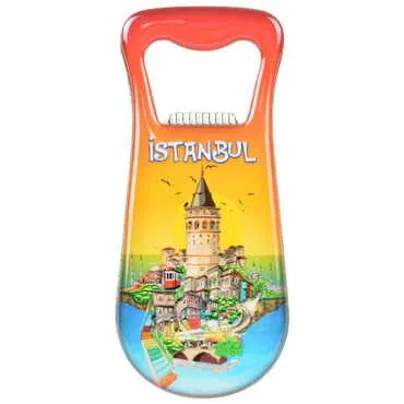 Istanbul Themed Customizable Metal Magnetic Bottle Opener 95x42 mm - 9