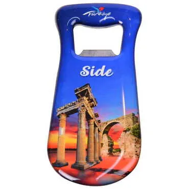 Side Themed Customizable Metal Magnetic Bottle Opener 95x42 mm - 5