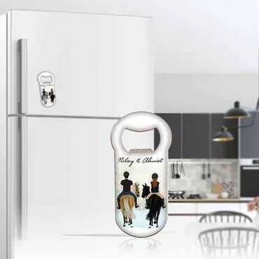 Sweetheart Themed Customizable Metal Magnetic Bottle Opener 95x42 mm - 10