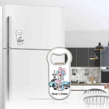 Sweetheart Themed Customizable Metal Magnetic Bottle Opener 95x42 mm - 11