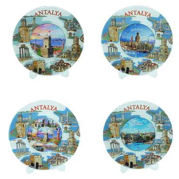 Antalya Themed Bespoke Printed Glass Plate 18 Cm - 2
