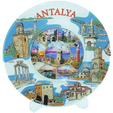 Antalya Themed Bespoke Printed Glass Plate 18 Cm - 5