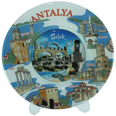 Belek Themed Bespoke Printed Glass Plate 18 Cm - 6