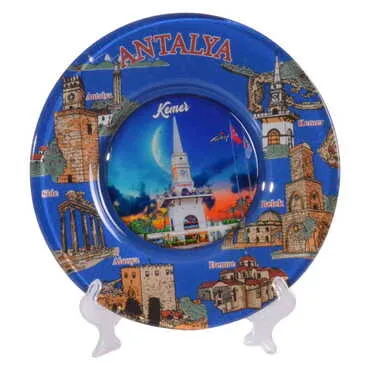 Kemer Themed Bespoke Printed Glass Plate 18 Cm - 3