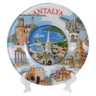Kemer Themed Bespoke Printed Glass Plate 18 Cm - 7