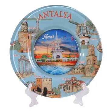 Kemer Themed Bespoke Printed Glass Plate 18 Cm - 9