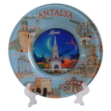 Kemer Themed Bespoke Printed Glass Plate 18 Cm - 10
