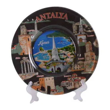 Kemer Themed Bespoke Printed Glass Plate 18 Cm - 13