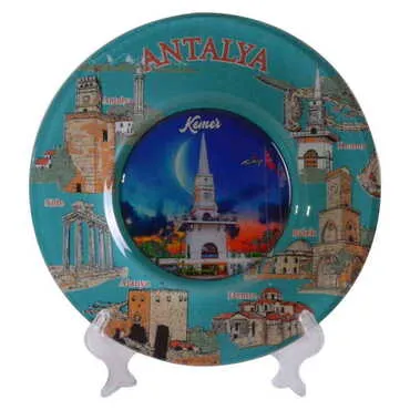 Kemer Themed Bespoke Printed Glass Plate 18 Cm - 14