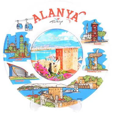Alanya Themed Bespoke Printed Glass Plate 21 Cm - 7