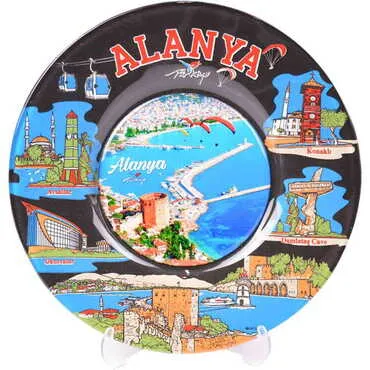 Alanya Themed Bespoke Printed Glass Plate 21 Cm - 11