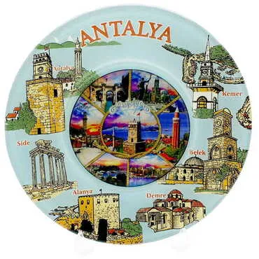 Antalya Themed Bespoke Printed Glass Plate 21 Cm - 3
