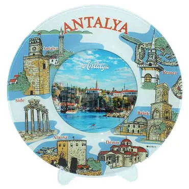 Antalya Themed Bespoke Printed Glass Plate 21 Cm - 4