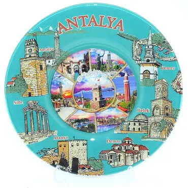 Antalya Themed Bespoke Printed Glass Plate 21 Cm - 5