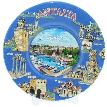 Antalya Themed Bespoke Printed Glass Plate 21 Cm - 7