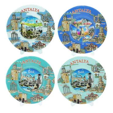 Belek Themed Bespoke Printed Glass Plate 21 Cm - 2