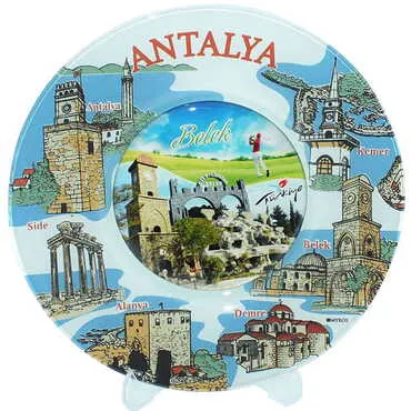 Belek Themed Bespoke Printed Glass Plate 21 Cm - 3