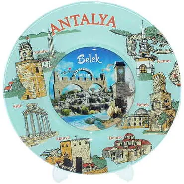 Belek Themed Bespoke Printed Glass Plate 21 Cm - 4
