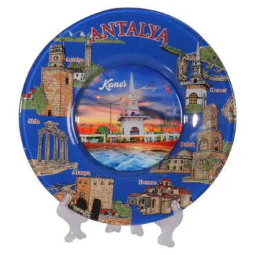 Kemer Themed Bespoke Printed Glass Plate 21 Cm - 4