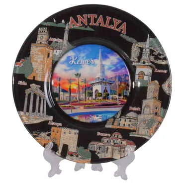 Kemer Themed Bespoke Printed Glass Plate 21 Cm - 6