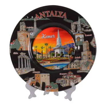 Kemer Themed Bespoke Printed Glass Plate 21 Cm - 7