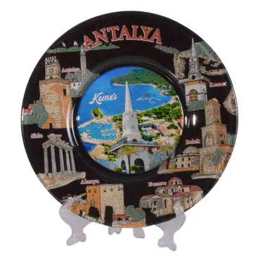 Kemer Themed Bespoke Printed Glass Plate 21 Cm - 8