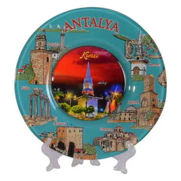Kemer Themed Bespoke Printed Glass Plate 21 Cm - 11
