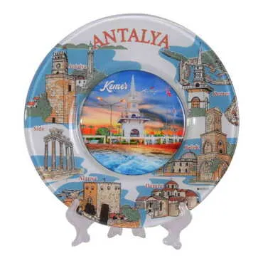 Kemer Themed Bespoke Printed Glass Plate 21 Cm - 15