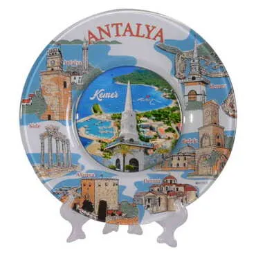 Kemer Themed Bespoke Printed Glass Plate 21 Cm - 16