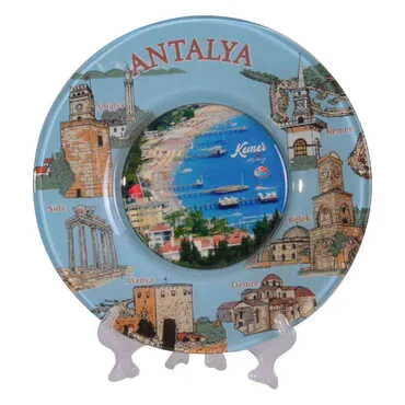 Kemer Themed Bespoke Printed Glass Plate 21 Cm - 17