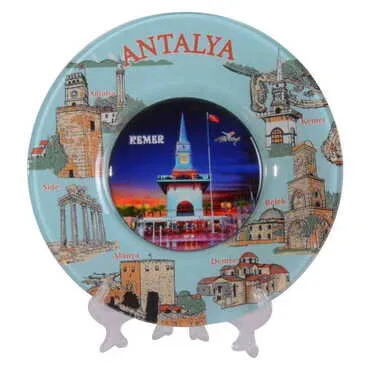 Kemer Themed Bespoke Printed Glass Plate 21 Cm - 19