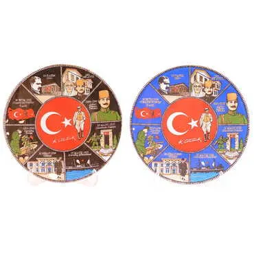 Ataturk Themed Bespoke Printed Glass Plate 18 Cm - 2