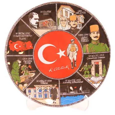Ataturk Themed Bespoke Printed Glass Plate 18 Cm - 3