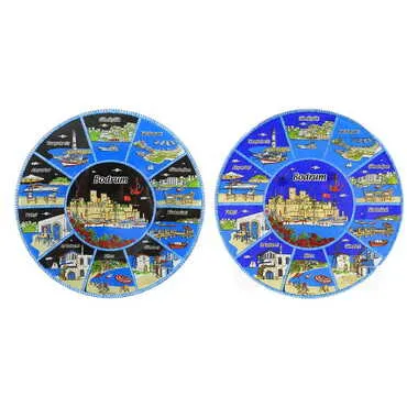 Toptan Bodrum Bölgesi Temalı Cam Tabak 18 cm - 2