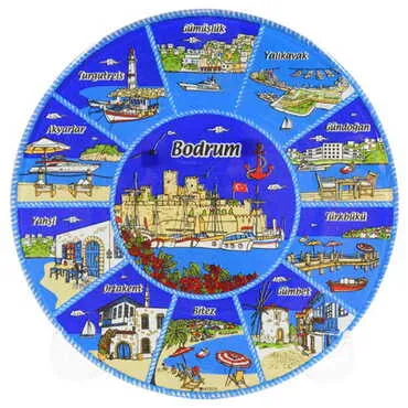 Toptan Bodrum Bölgesi Temalı Cam Tabak 18 cm - 4