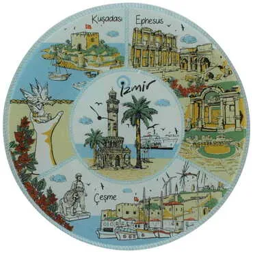 Izmir Region Themed Bespoke Printed Glass Plate 18 Cm - 5