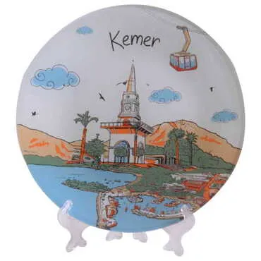 Toptan Kemer Temalı Cam Tabak 18 cm - 5