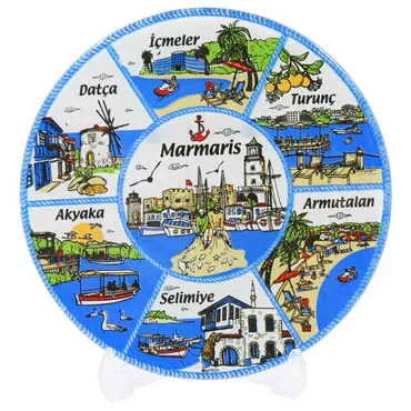 Marmaris Region Themed Bespoke Printed Glass Plate 18 Cm - 4