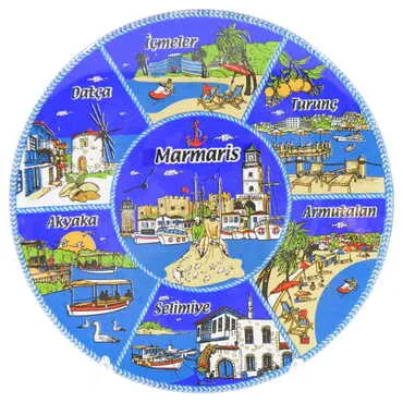 Marmaris Region Themed Bespoke Printed Glass Plate 18 Cm - 5