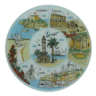 Izmir Region Themed Bespoke Printed Glass Plate 21 Cm - 5