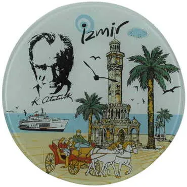 Izmir Region Themed Bespoke Printed Glass Plate 21 Cm - 7